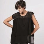 Kvinder bluse kjole | chiffon bluse | Cube | Sort