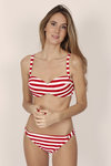 Bikini Frau | Bandeau Push Up Sailor 15097-0 | rot