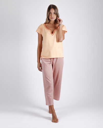 Pijama verano Mujer | 55179-0 | color naranja